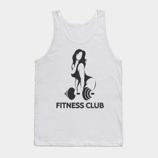 Bodybuilder woman with barbell Tank Top